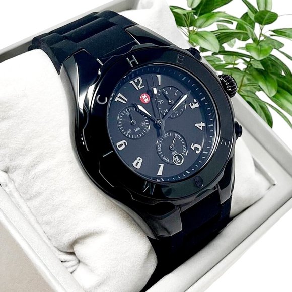 NWT MICHELE Jellybean Black Silicone Watch MWW12F000104 main image 8
